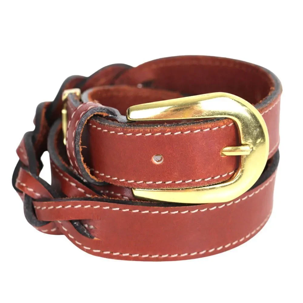 BRAIDED BROWN GENUINE LEATHER 1